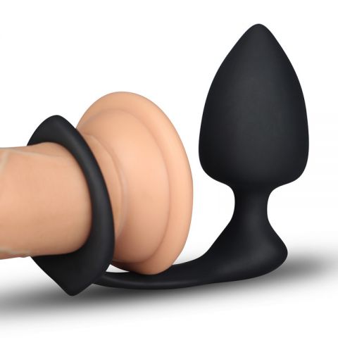 anel peniano com plug anal Anel peniano com plug anal aço inoxidável - tamanho grande (anel 5cm) -  Tulipa Sex Shop
